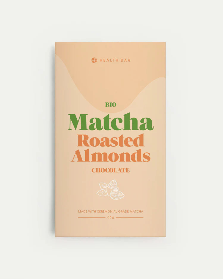 HEALTH BAR | Bio - Matcha Schokolade Roasted Almonds 65g Tafel | Schokolade kaufen