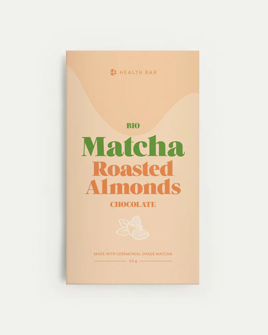 HEALTH BAR | Bio - Matcha Schokolade Roasted Almonds 65g Tafel | Schokolade kaufen