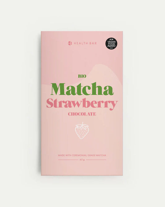 HEALTH BAR | Bio - Matcha Schokolade Strawberry 65g Tafel | Schokolade kaufen